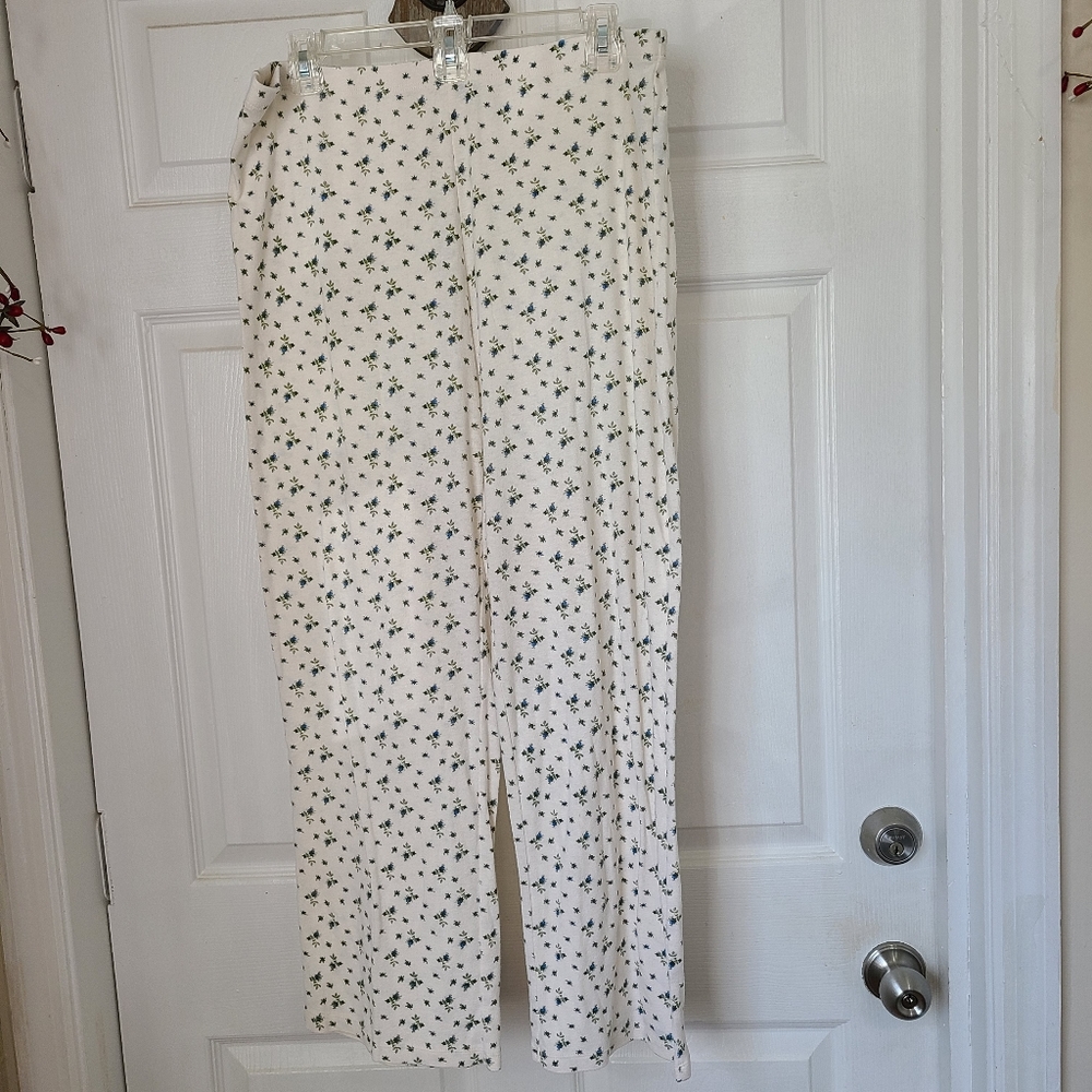 Talbots Woman's Chatham Lightweight Pull on Ankle pants, Size:Large  Color:White